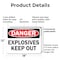 Signmission Explosives Keep Out Danger Sign, Plastic, 18in W x 12in L, 2PK OS-2PACK-DS-P-1218-L-19351 - alternate 7